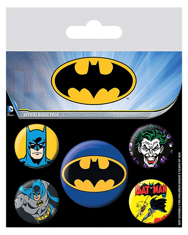 Batman 5-Piece Badge Pack - Retro Symbol