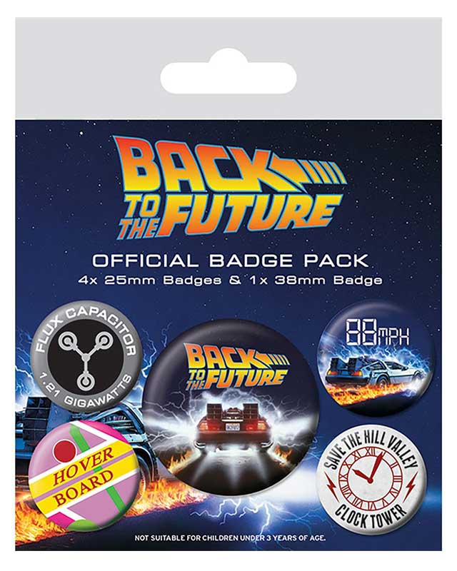 Back to the Future 5-Piece Badge Pack - Delorean