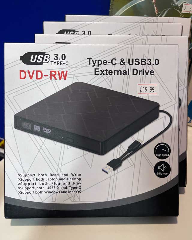 DVD-RW External USB 3.0 Disc Drive