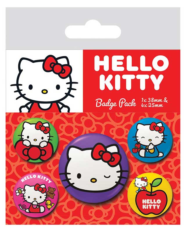 Hello Kitty 5-Piece Badge Pack - Colourful Poses