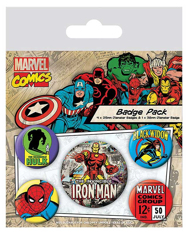 Marvel Comics 5-Piece Badge Pack - Iron Man