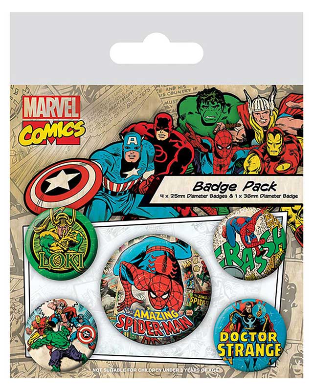 Marvel Comics 5-Piece Badge Pack - Spider-Man