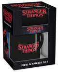 Stranger Things Mug and Socks Set - Black Logo